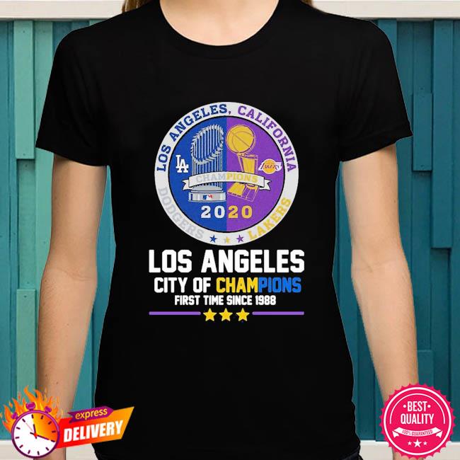 Top Los Angeles Dodgers And Los Angeles Lakers California City Of Champions  First Time Since 1988 Shirt, hoodie, sweater, long sleeve and tank top