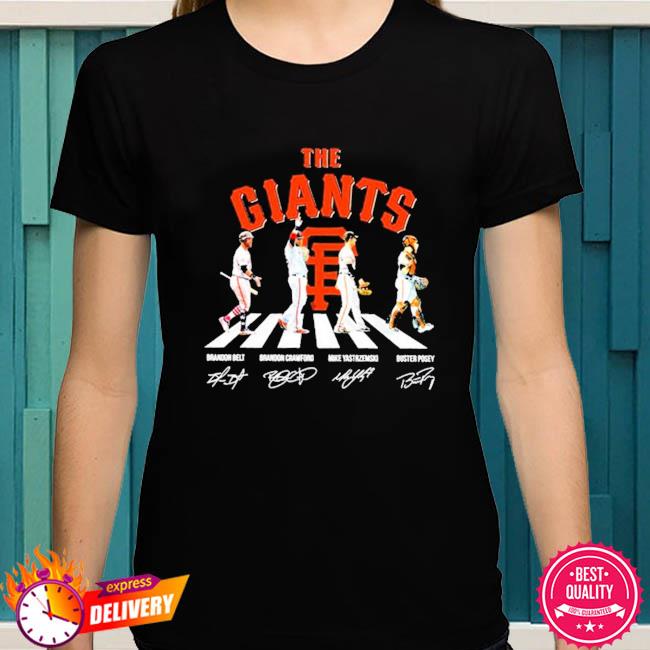 The giants abbey road brandon belt and brandon crawford and mike  yastrzemski and buster posey shirt - Kingteeshop